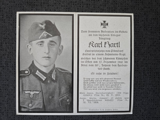 Sterbebild Schütze Pörnsdorf 3. Komp. Inf. Regt. 499 Macejewo Russland