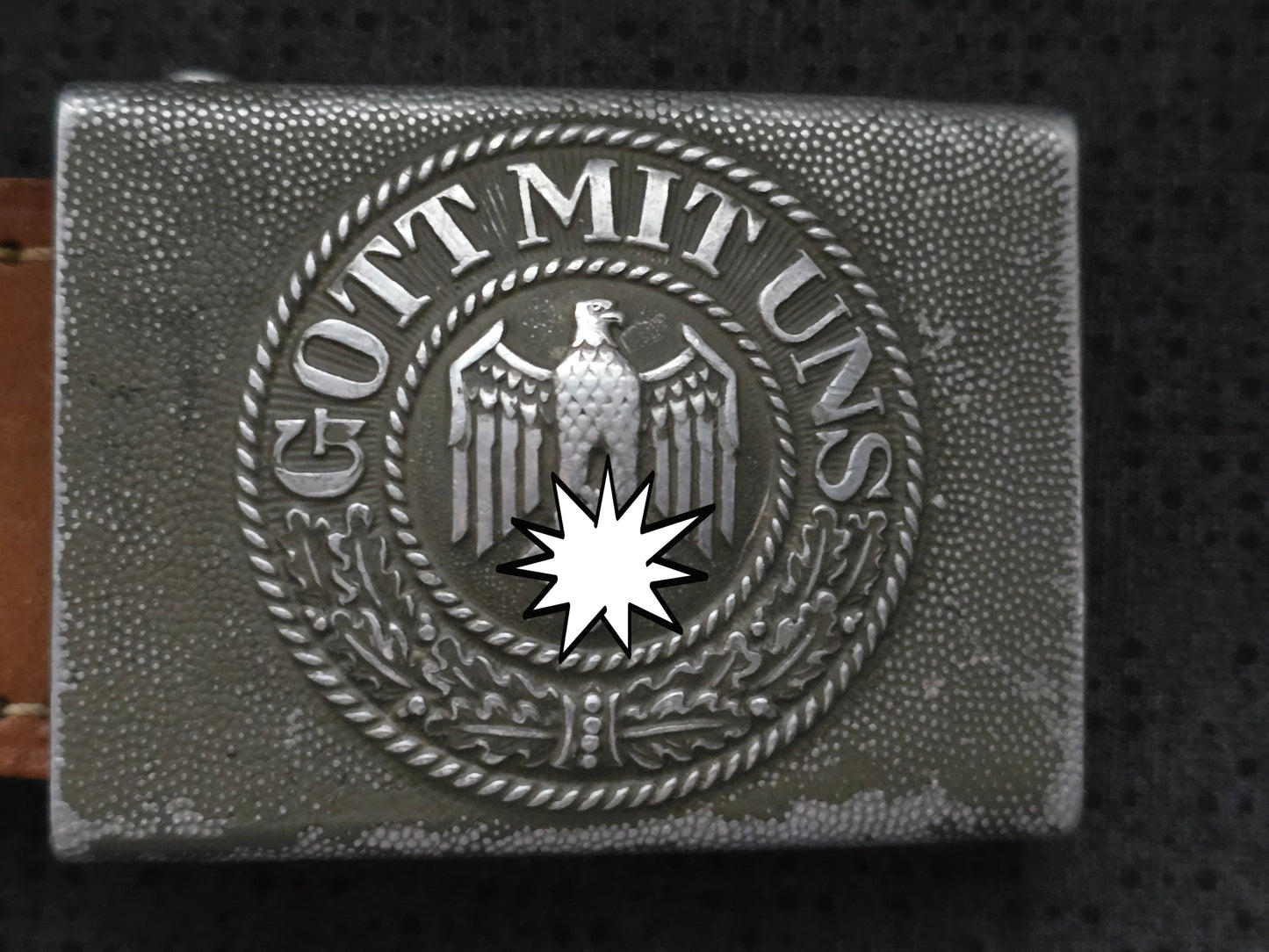 Koppelschloss Wehrmacht mit Lederlasche Firma Gebr. Gloerfeld Lüdenscheid 1938