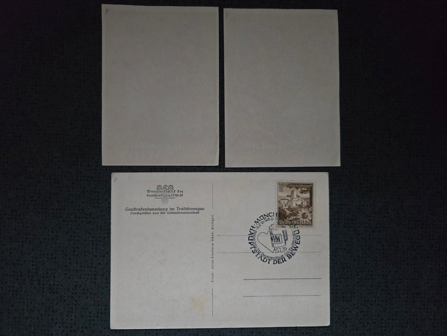 3 x Werbung Propaganda WHW Winterhilfswerk 1937/1938 Gaustraßensammlung