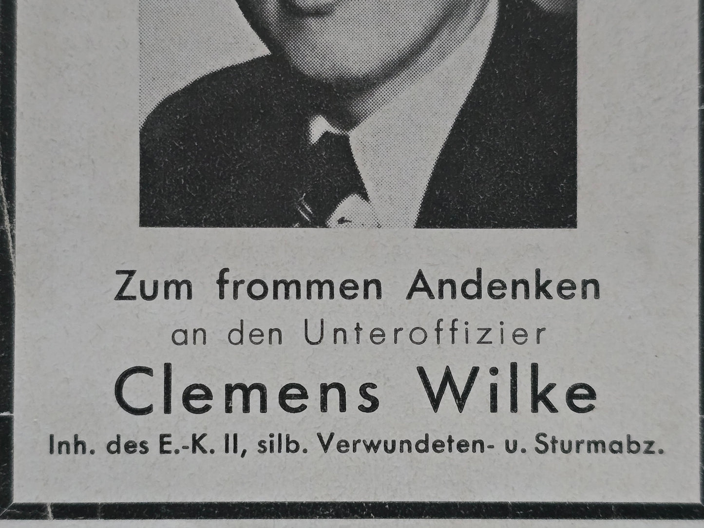 Sterbebild Unteroffizier Lohne Sturmabzeichen Silber Velletri Pomezia Italien