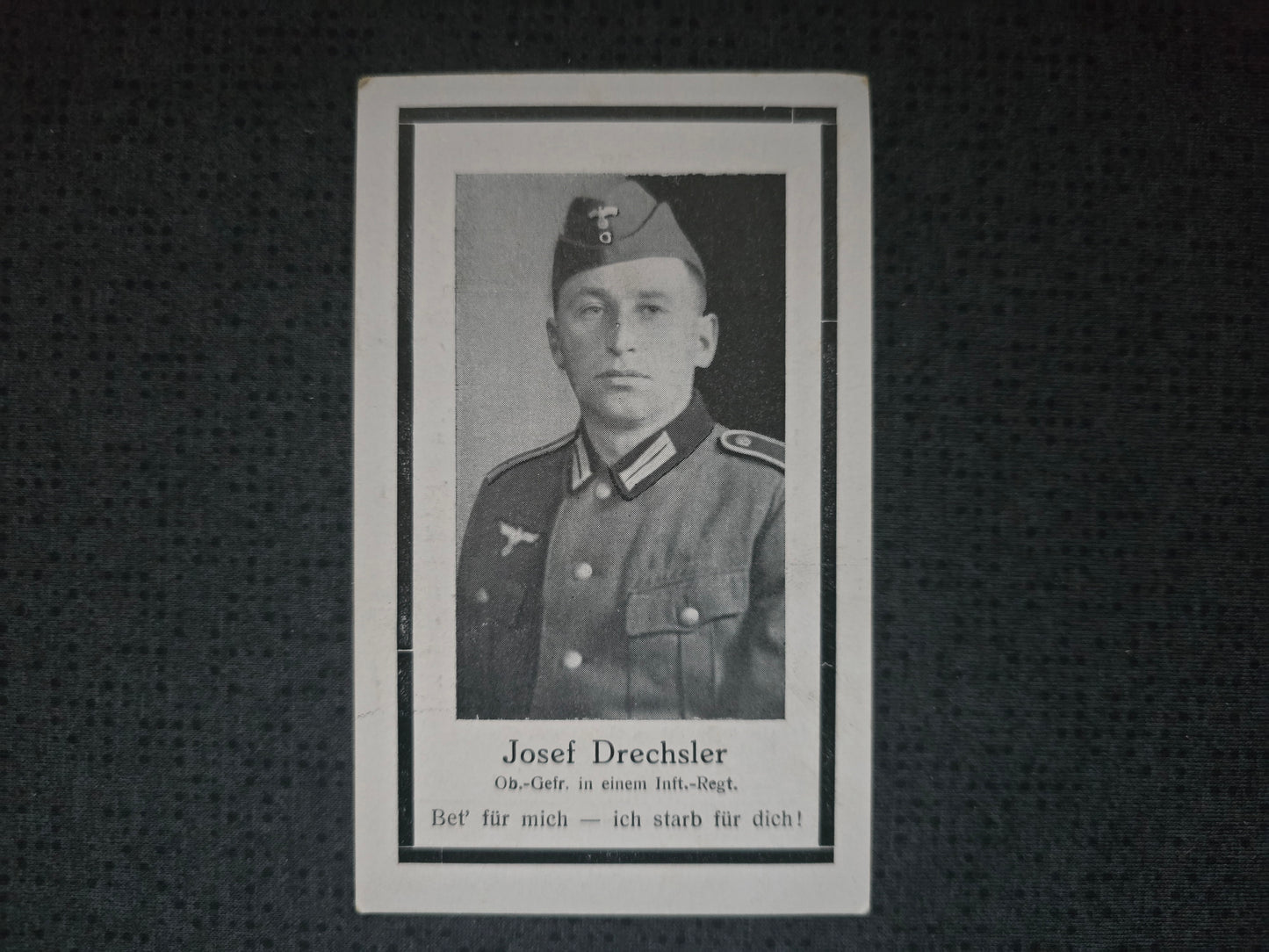 Sterbebild Obergefreiter Tittmoning Infanterie Regt. Kriegslaz. 2/615 Bobruisk Weissrussland
