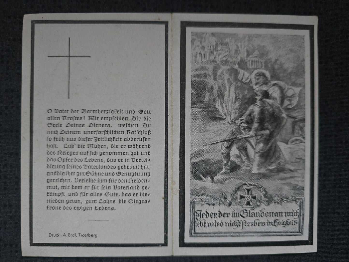Sterbebild Obergefreiter Oberhausen 4. Komp. Brückenbau Btl. 674 Tscherentschizy Russland
