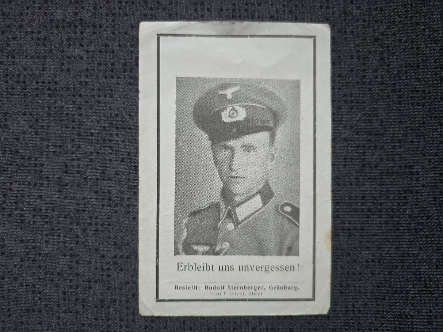 Sterbebild Obergefreiter Grünberg 7. Komp. Gren. Regt. 258 Lazarett Breslau Wroclaw Polen
