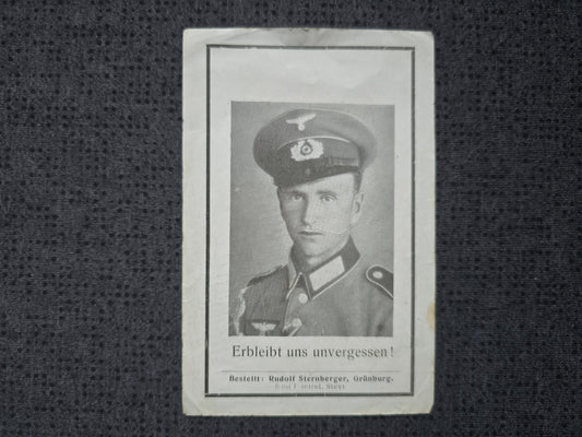 Sterbebild Obergefreiter Grünberg 7. Komp. Gren. Regt. 258 Lazarett Breslau Wroclaw Polen
