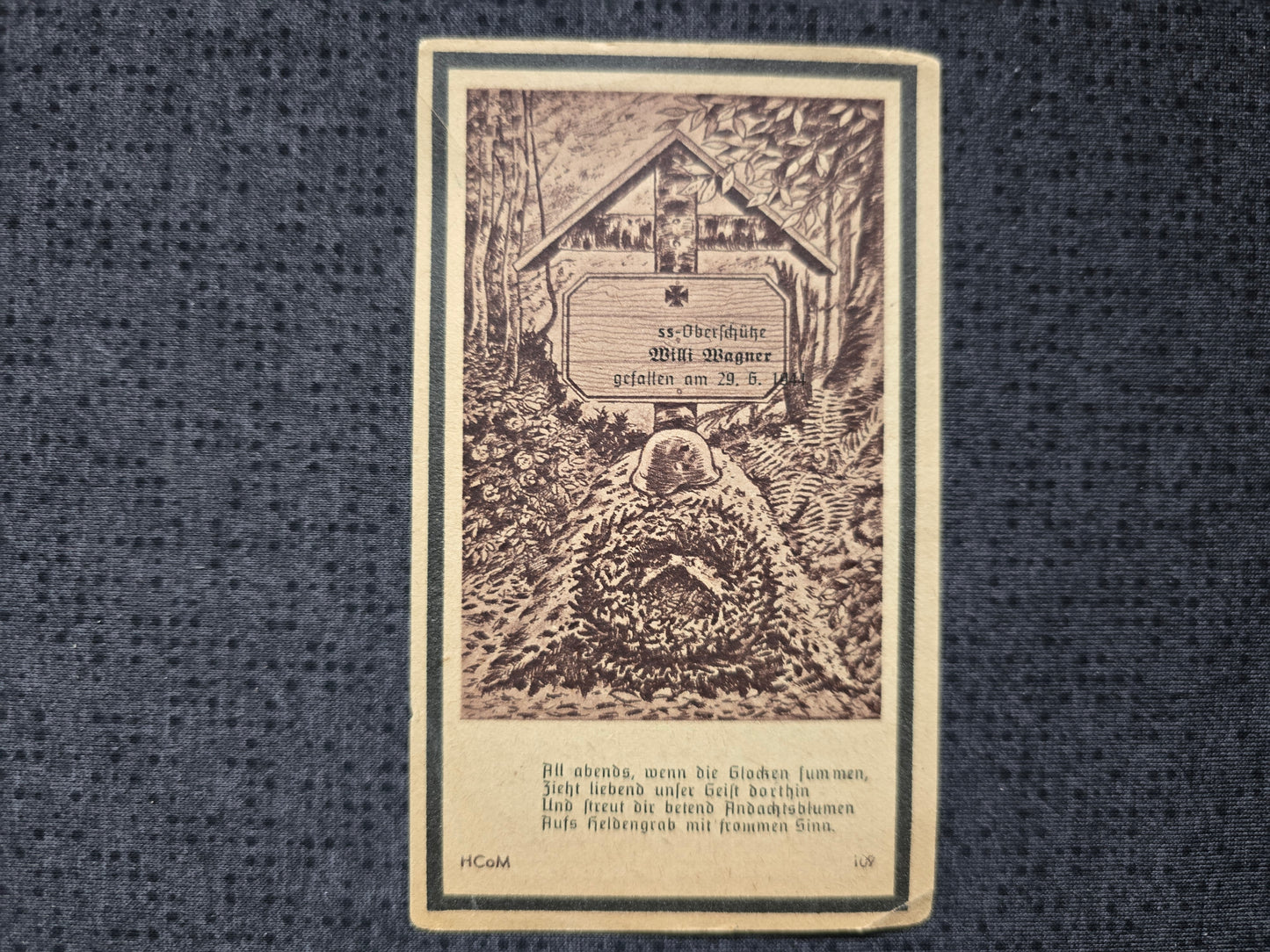 Sterbebild SS-Oberschütze Kaufbeuren Normandie Caen Frankreich