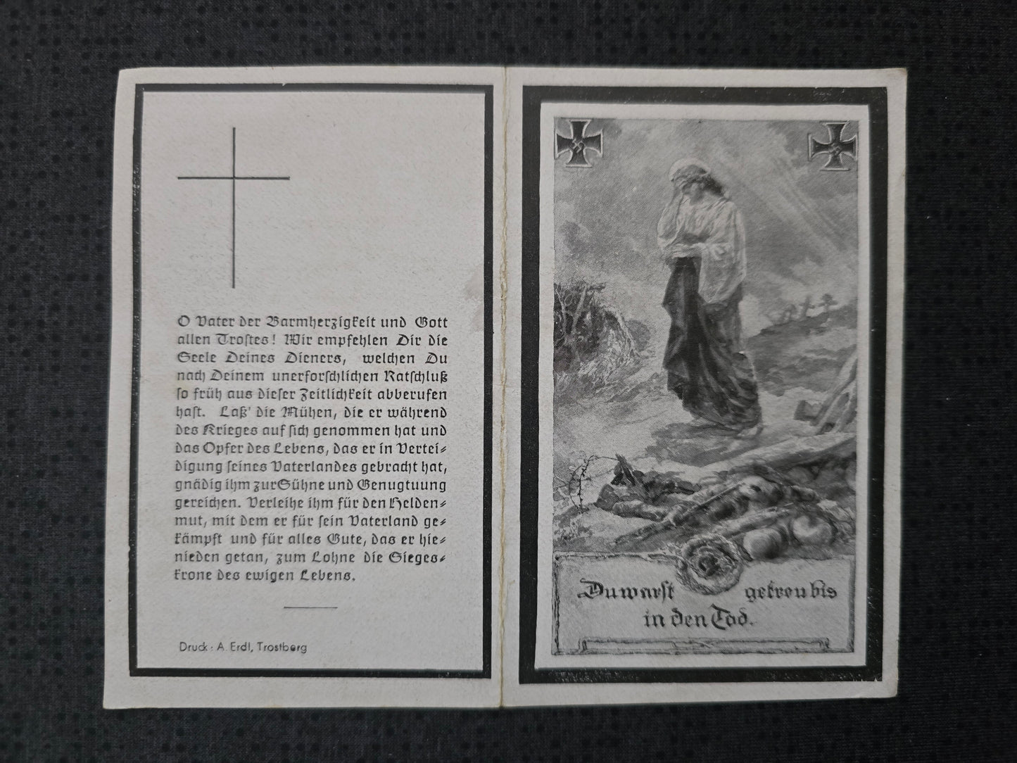 Sterbebild Pionier Engelsberg 1. Komp. Pionier Btl. 376 Kriegslaz. 1/529 R. Dnjepropetrowsk Ukraine
