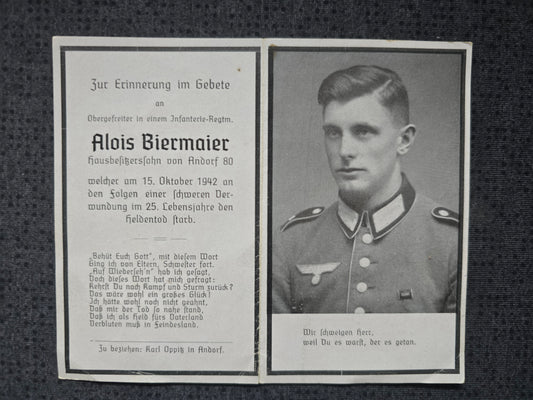 Sterbebild Obergefreiter Eggerding 3. Inf. Regt. 524 Gawrilowka Russland