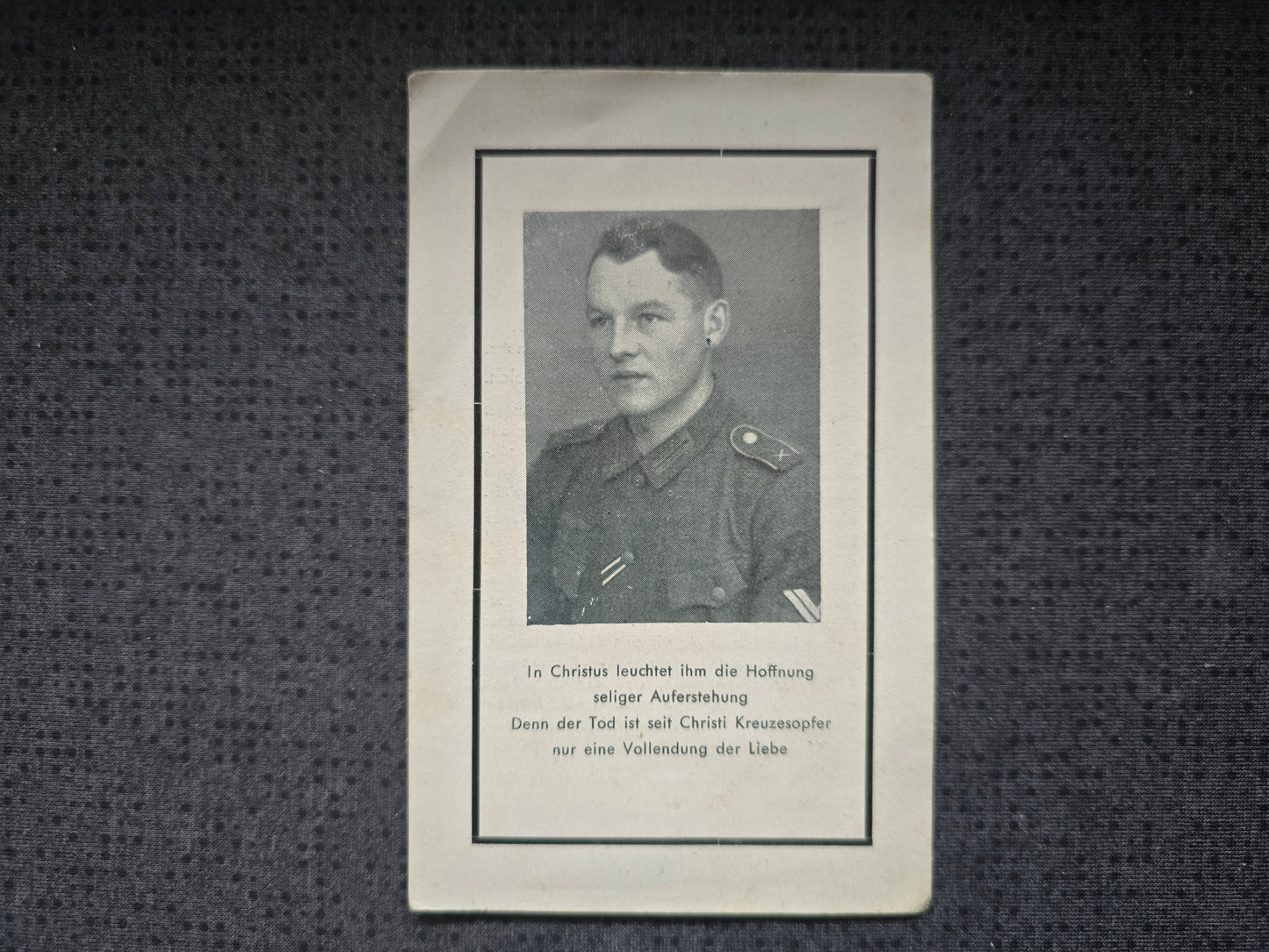 Sterbebild Obergefreiter Melder Infanterie Regt. Westen Frankreich