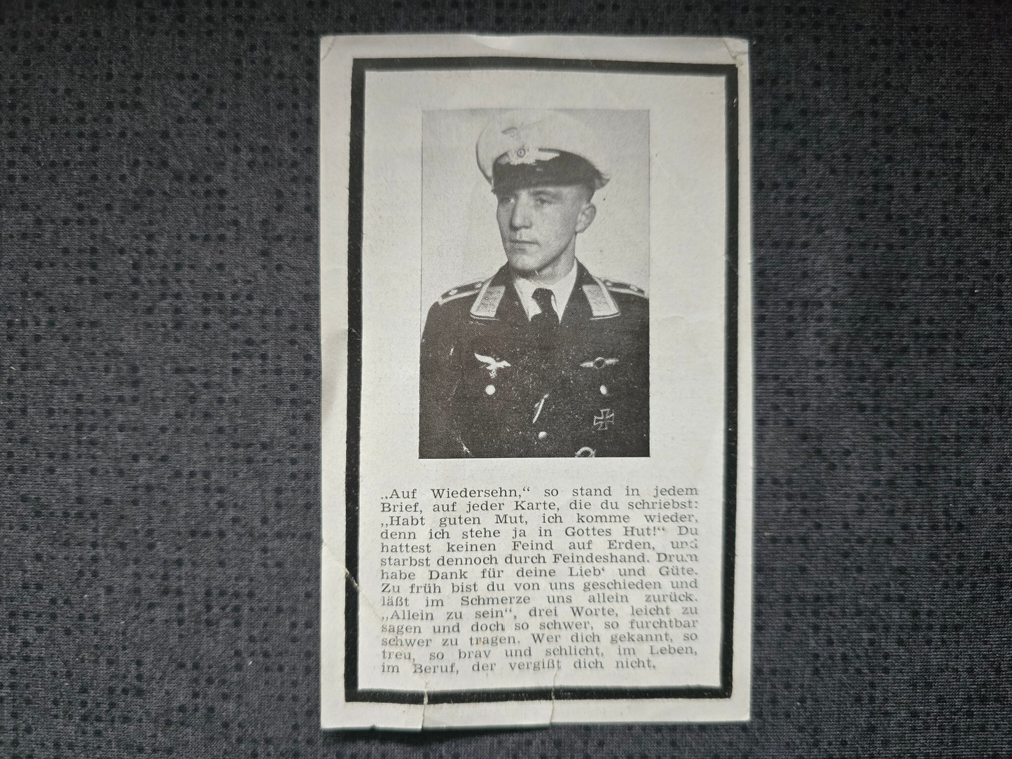 Sterbebild Oberfeldwebel Koblenz Fernaufklärungsstaffel 2(F)/122 DKiG FFS Gold Castigliano Italien