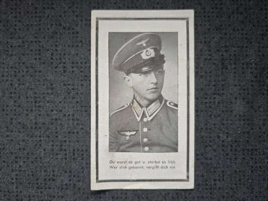 Sterbebild Unteroffizier Hohenwart 7. Komp. Gren. Regt. 316 NKS Luga Russland