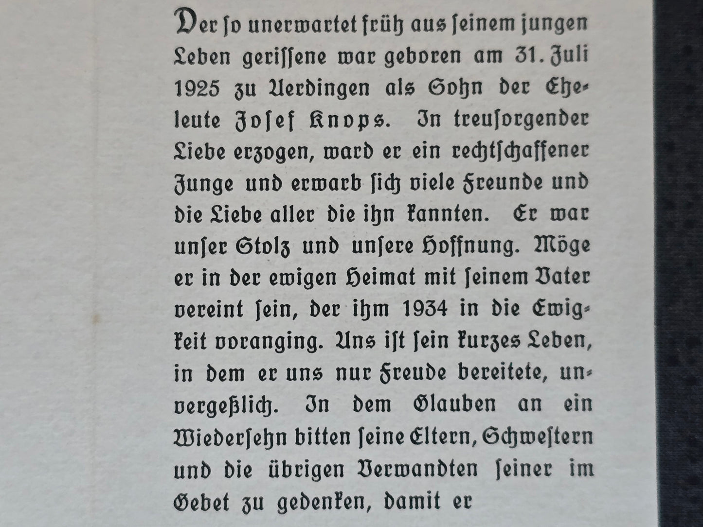 Sterbebild Oberfeldwebel Krefeld Fallschirmjäger Regt. Masseik Belgien Ysselsteyn Holland