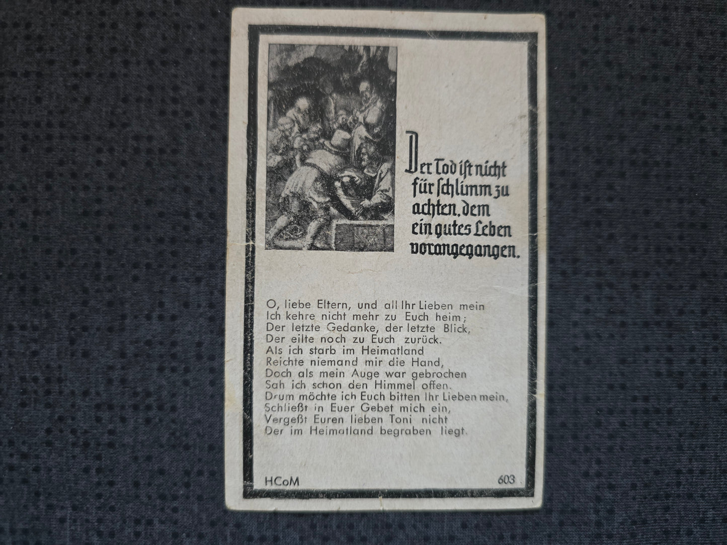 Sterbebild Obergefreiter Zuchering 4. Wach-Regiment "Großdeutschland" GD Terrorangriff Berlin