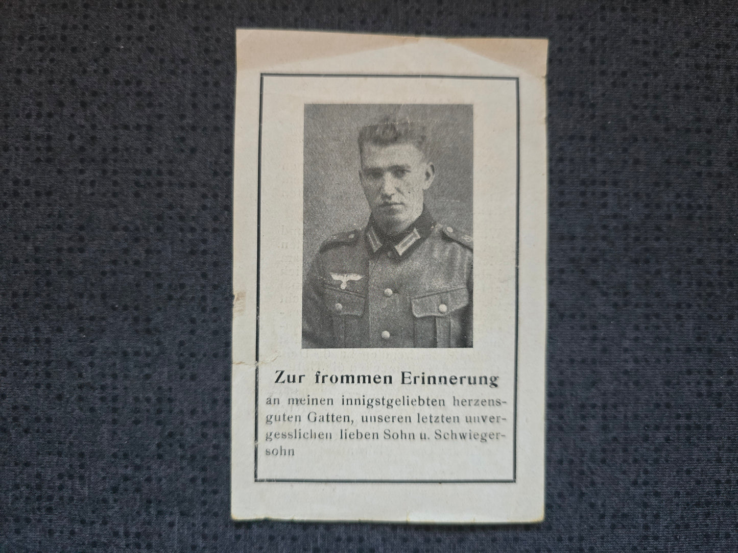 Sterbebild Gefreiter Frankfurt/Main Panzer Gren.-Regt. Lazarett "Am Steinhof" Wien Österreich