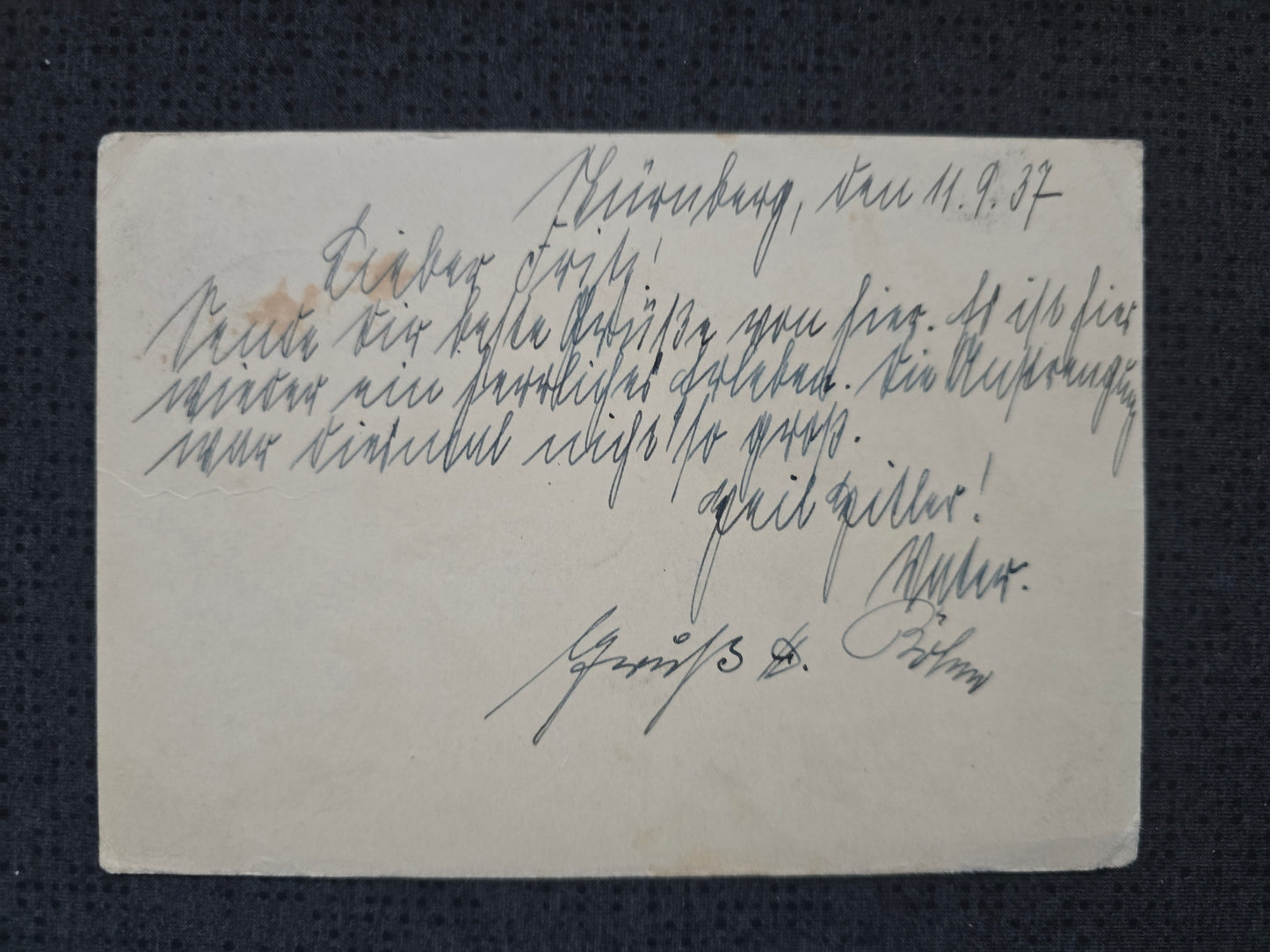Feldpostkarte zum Reichsparteitag Zeltlager HJ 1937