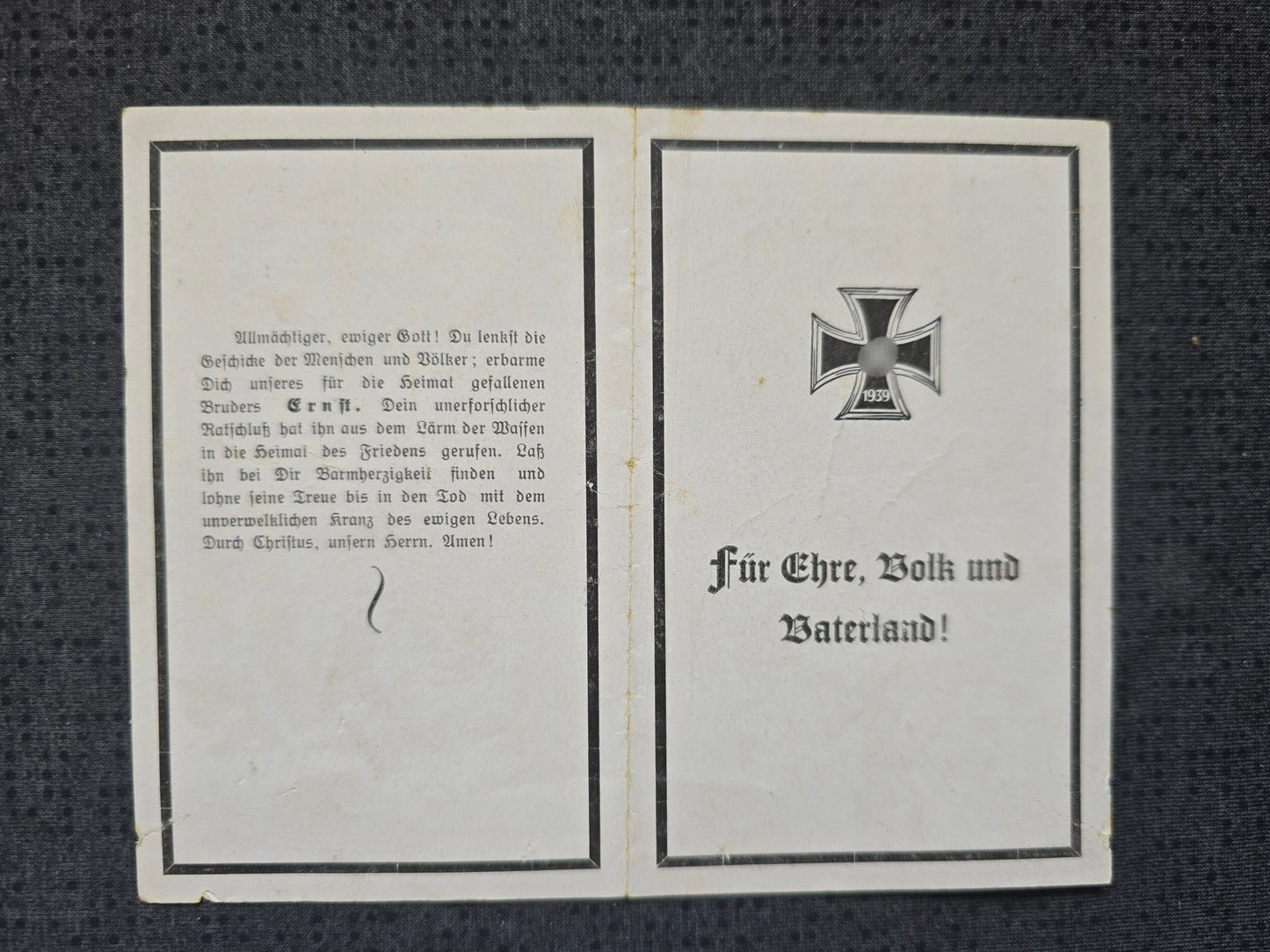 Sterbebild Gefreiter Oberkappel 10. Gren. Regt. 132 "Hoch & Deutschmeister" Terelle Cassino Italien