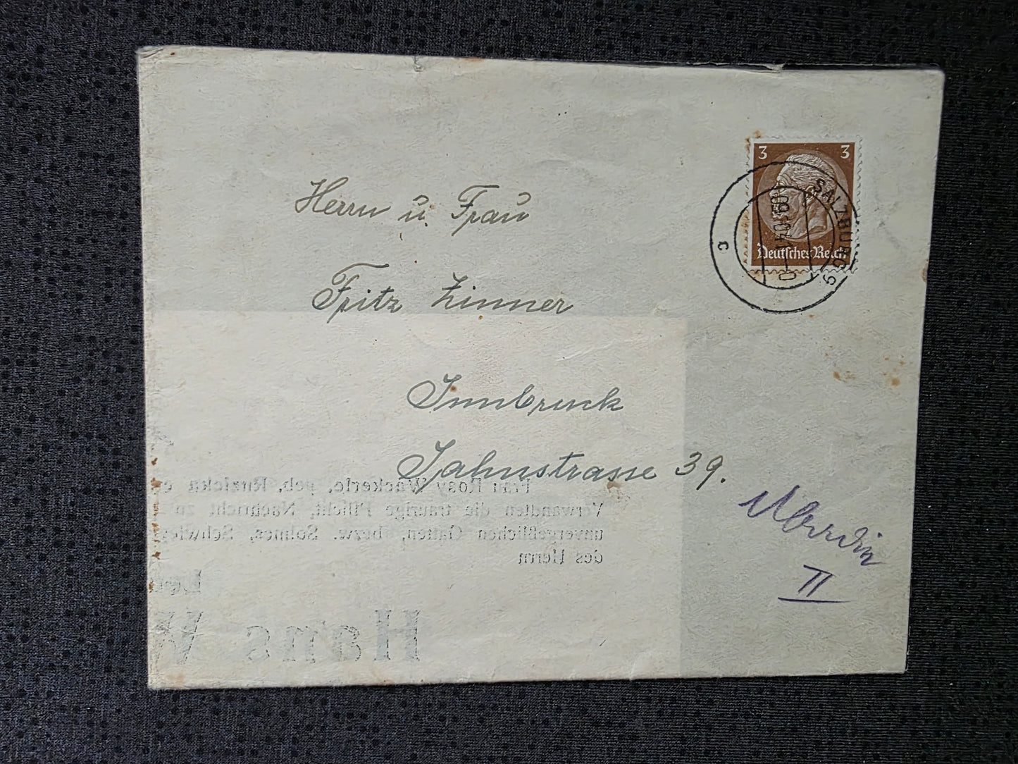 Sterbebild (Groß) SS-Untersturmführer Innsbruck 2. SS-Regt. "Der Führer" DF Reservelazarett Jüterbog