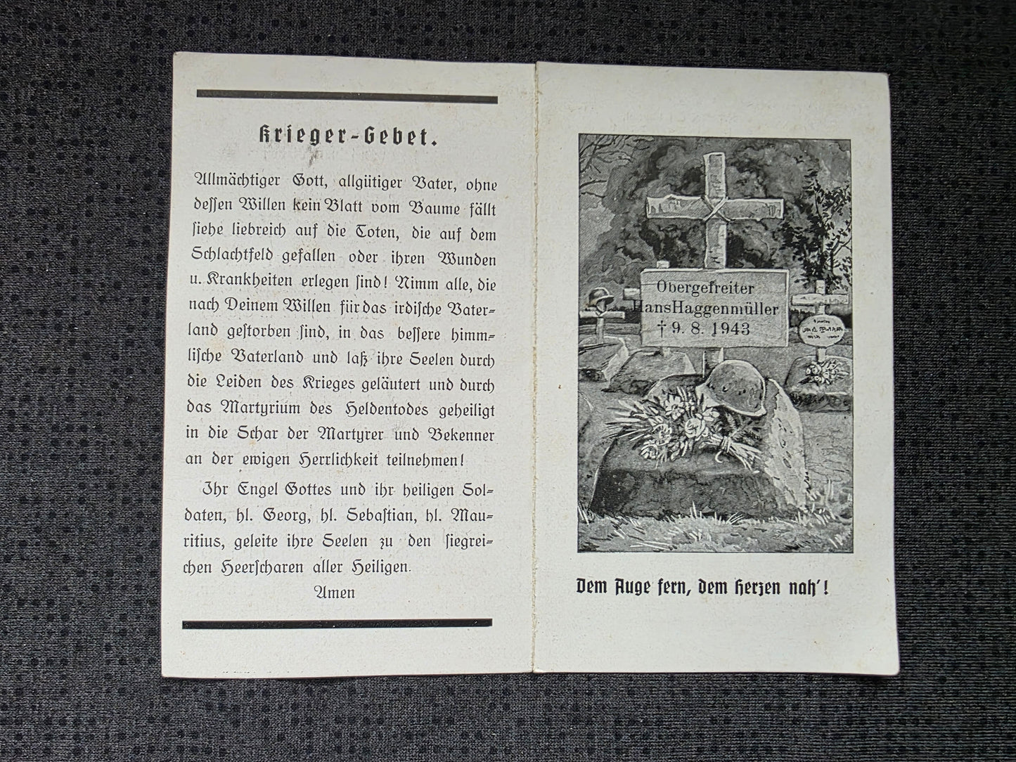 Sterbebild Obergefreiter Eschach Stab III Gren. Regt. 499 Wjasma Russland