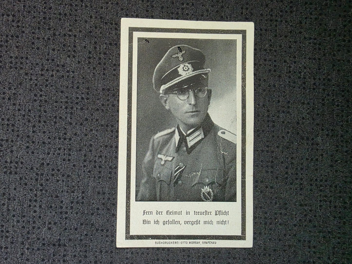 Sterbebild Leutnant & Kompanieführer Klingenbrunn Grenadier Regt. Koman Ukraine