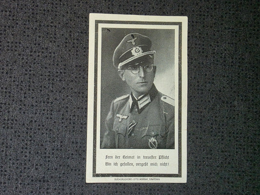 Sterbebild Leutnant & Kompanieführer Klingenbrunn Grenadier Regt. Koman Ukraine