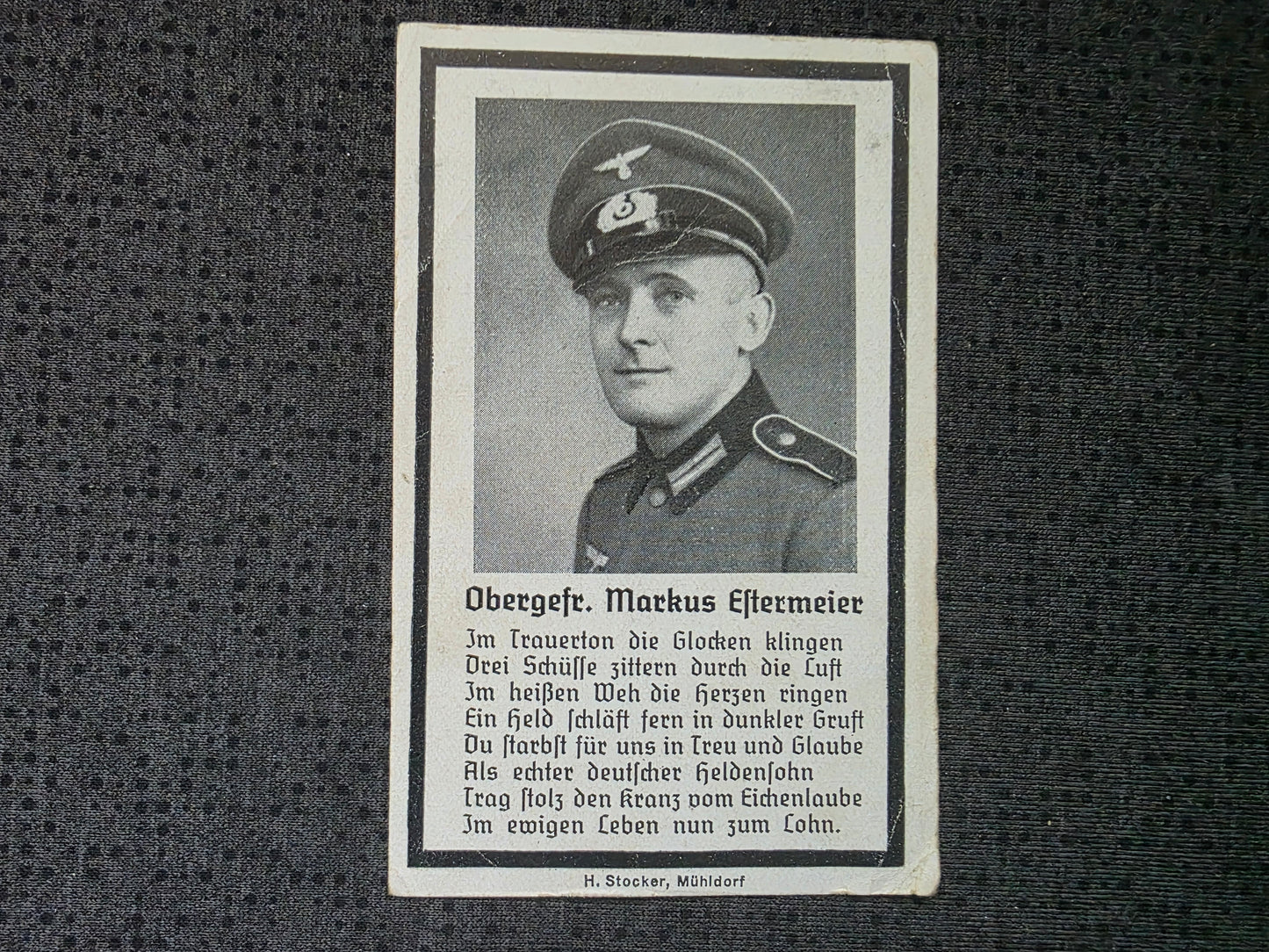 Sterbebild Obergefreiter Lochheim Grenadier Regt. Osten