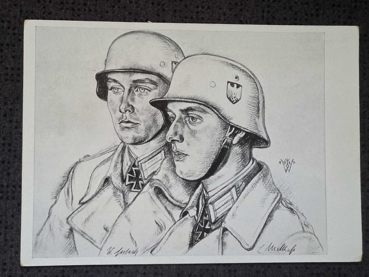 Propaganda Postkarte Oberleutnant Gerlach Norwegen-Kämpfer VDA-Karte