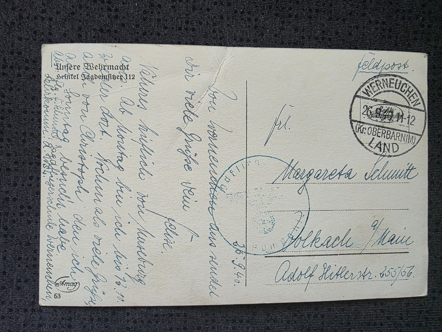 Foto-Postkarte Ansichtskarte Luftwaffe "Unsere Wehrmacht" Heinkel Jagdeinsitzer 112