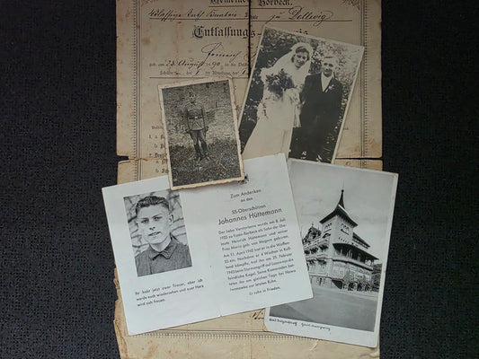 Kleines Konvolut + Sterbebild SS-Oberschütze Essen-Borbeck SS-Regiment "Der Führer" DF Losowaja Ukraine