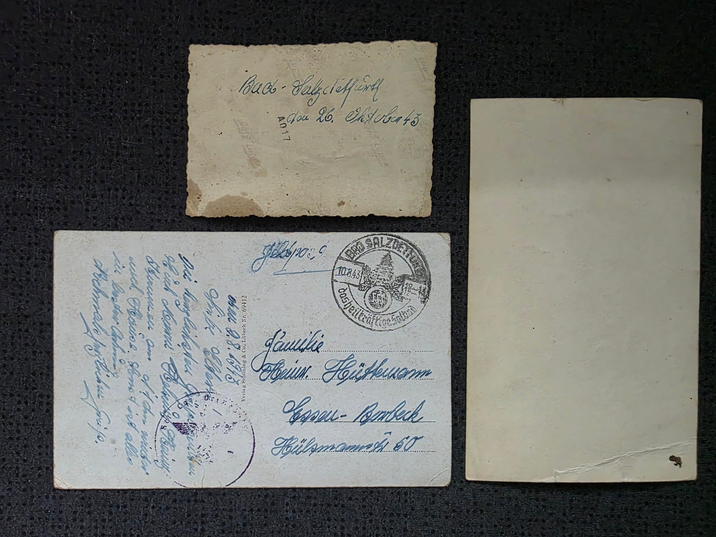 Kleines Konvolut + Sterbebild SS-Oberschütze Essen-Borbeck SS-Regiment "Der Führer" DF Losowaja Ukraine
