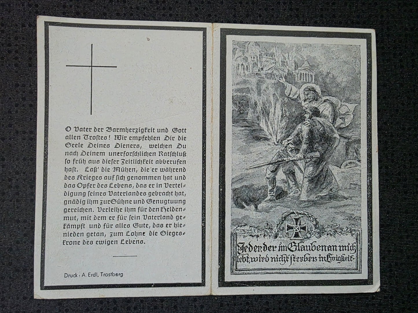 Sterbebild Gefreiter Tachertling 4. Inf. Regt. 689 Klemjatina Rshew Russland