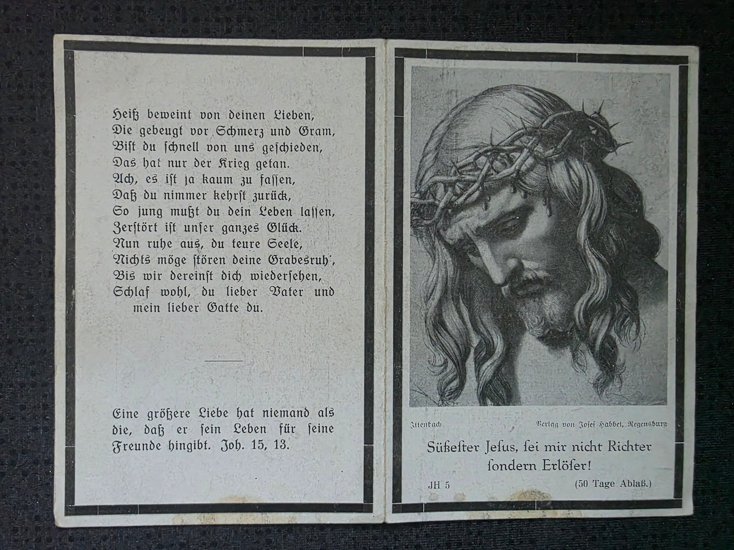 Sterbebild Obersoldat Obertraubling Nachrichten Komp. 713 Frachter Ithaka Torpedotreffer Kreta Insel Milos Griechenland