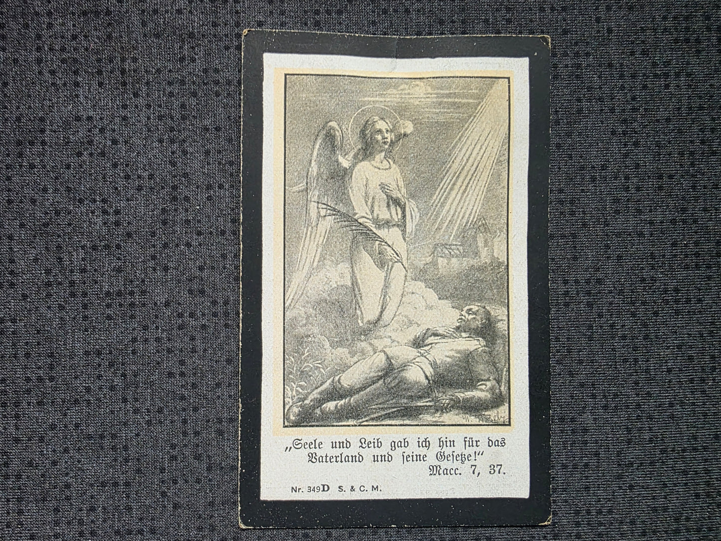 Sterbebild Gefreiter Salzburghofen 9. Komp. Inf. Regt. 16 Echtfoto Réaux Frankreich