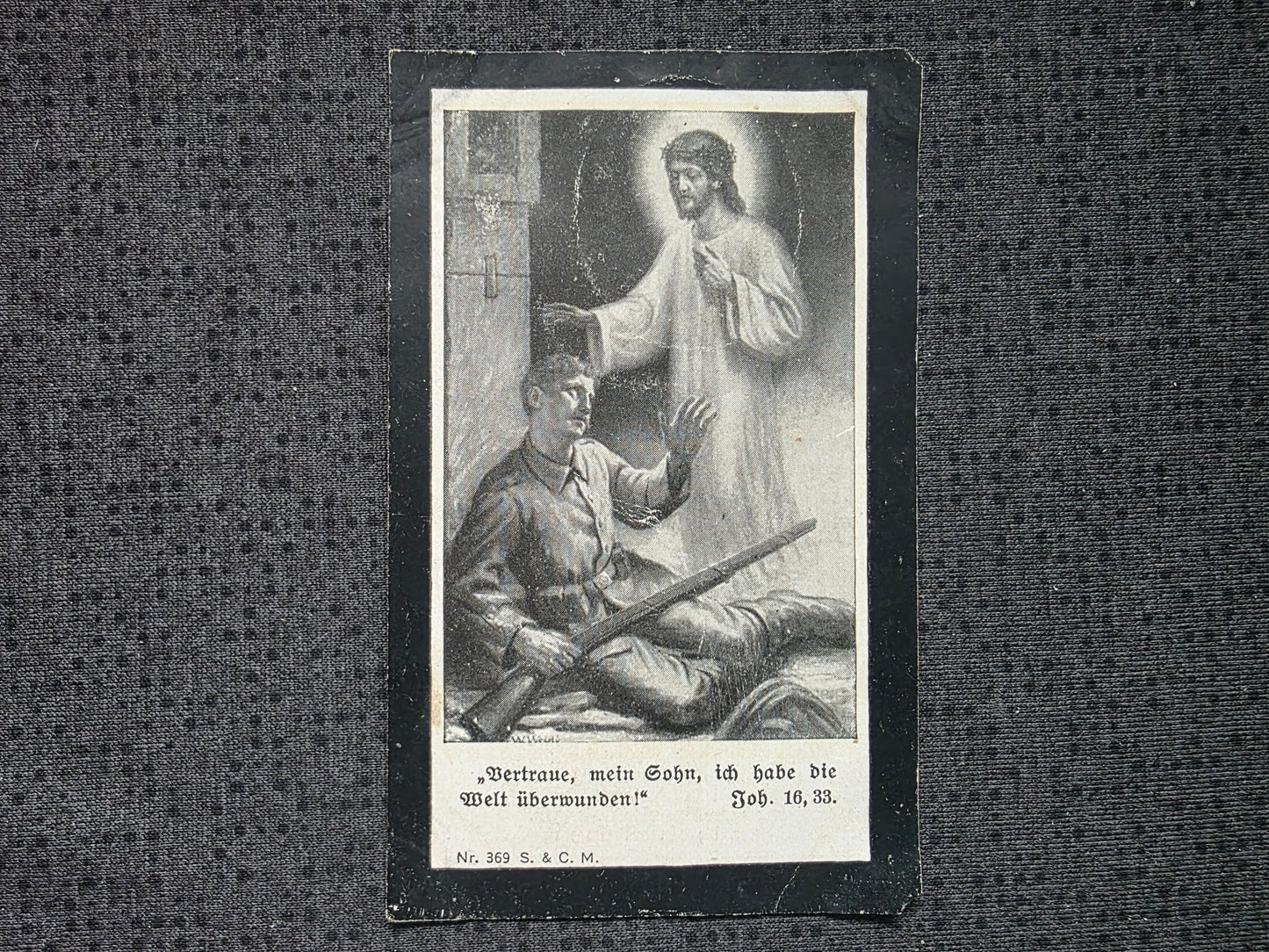 Sterbebild Infanterist Buchbach 2. Komp. Inf. Regt. 3 Echtfoto Mons-en-Laonnois Frankreich