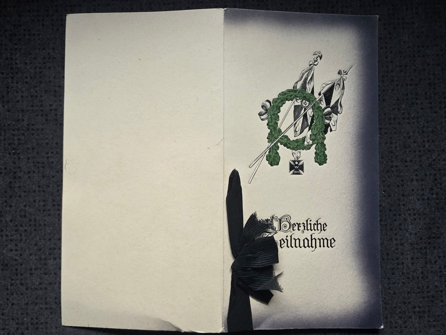 Trauerkarte WK I mit schwarzen Band