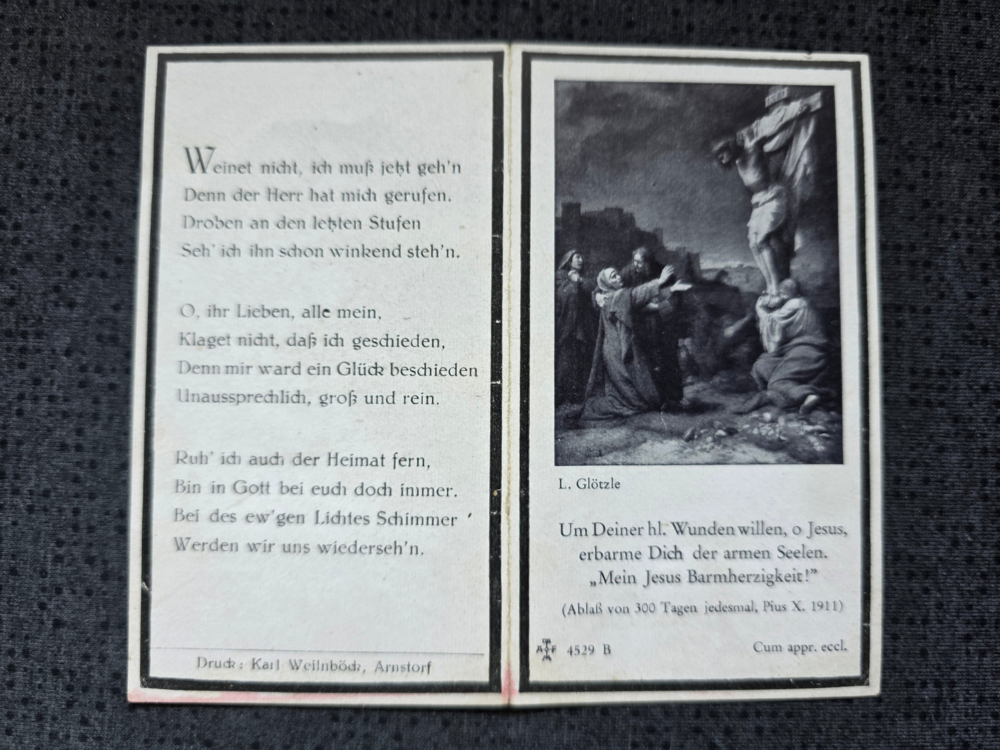 Sterbebild Obergefreiter Luft-Nachrichten Abt. Salesianer Don Bosco - www.mmilitaria.com
