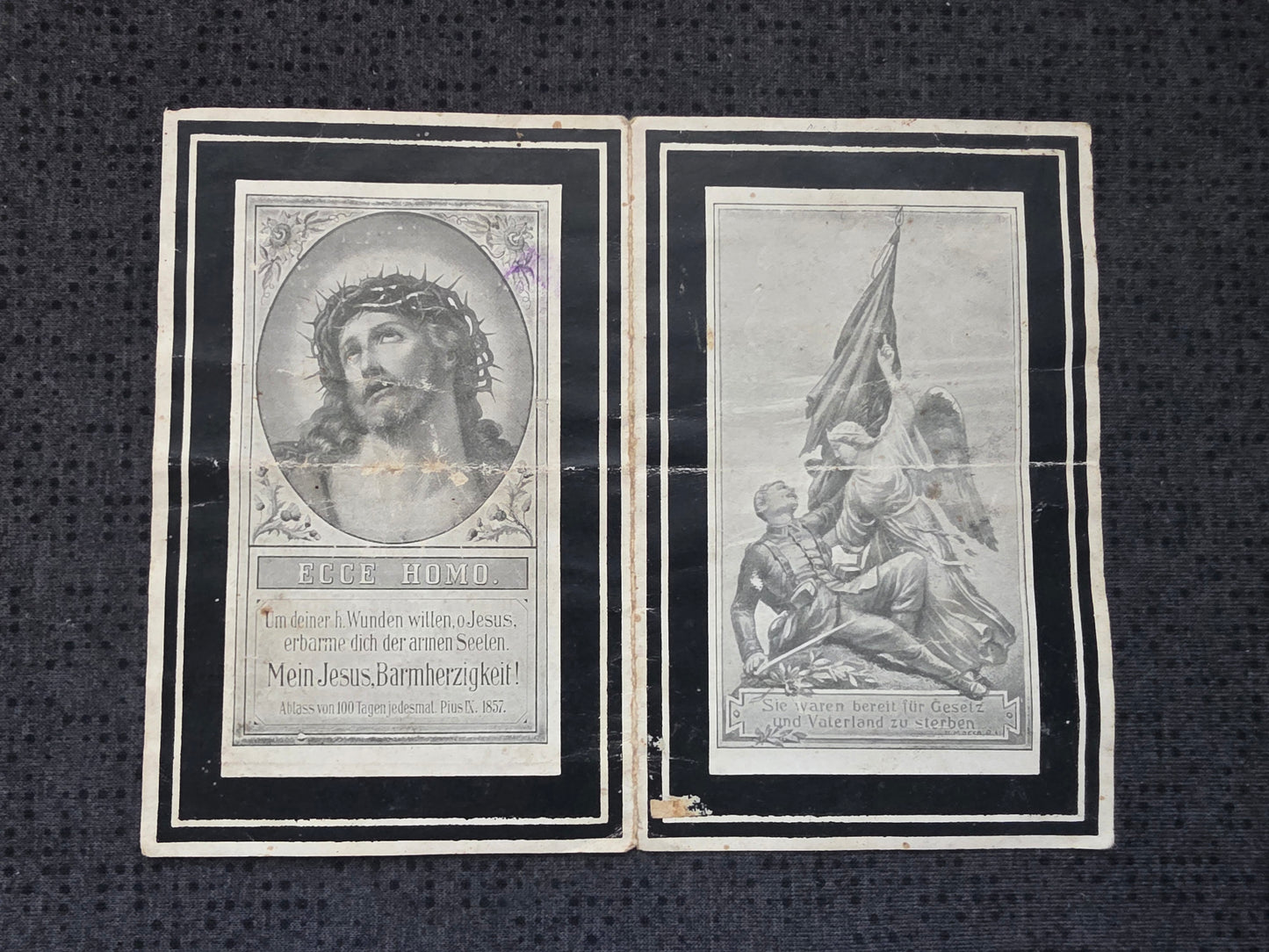 Sterbebild Gefreiter Unterreith 3. Komp. Inf. Regt. 2 Sturmangriff Verdun Frankreich - www.mmilitaria.com