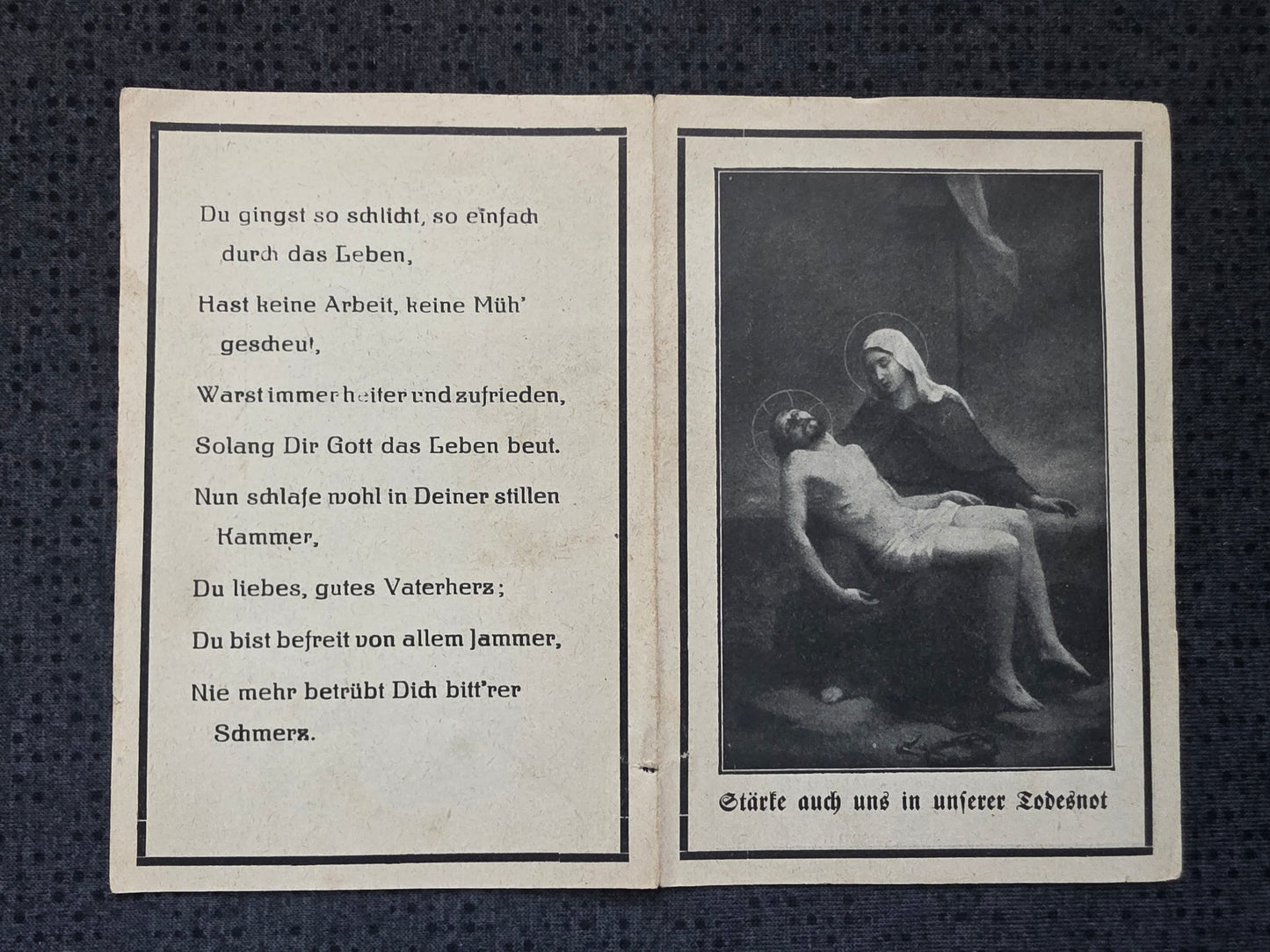 Sterbebild Landesschütze WK I Veteran POW Hyères Frankreich - www.mmilitaria.com