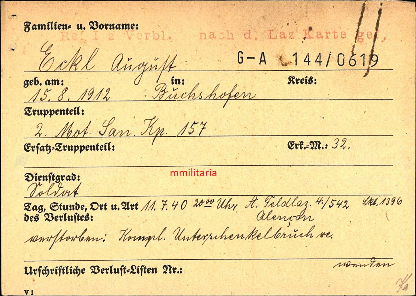 Sterbebild Brüder Buchhofen Soldat 2. Mot. San. Komp. 157 Alencon Frankreich Unteroffizier 4. Komp. Div. Füsilier Btl. 337 Ssukino