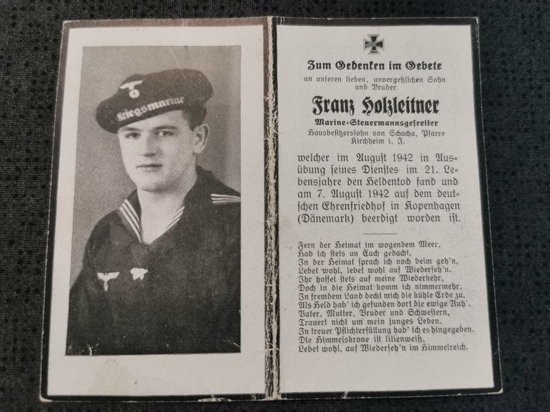 Sterbebild Marine Steuermannsgefreiter 19. Vorpostenflottille Sicherungsverband Korsør Kopenhagen West Dänemark