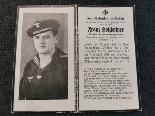 Sterbebild Marine Steuermannsgefreiter 19. Vorpostenflottille Sicherungsverband Korsør Kopenhagen West Dänemark