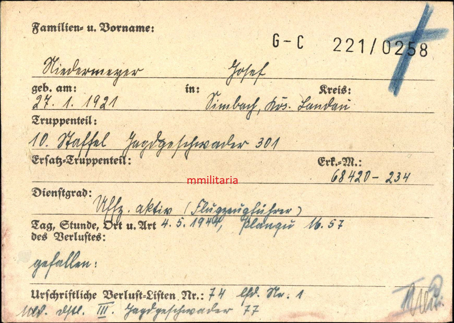 Sterbebild Brüder Limbach Pilot 10./JG-301 Campina Rumänien Leutnant Pilot Zerstörergeschwader Luckau