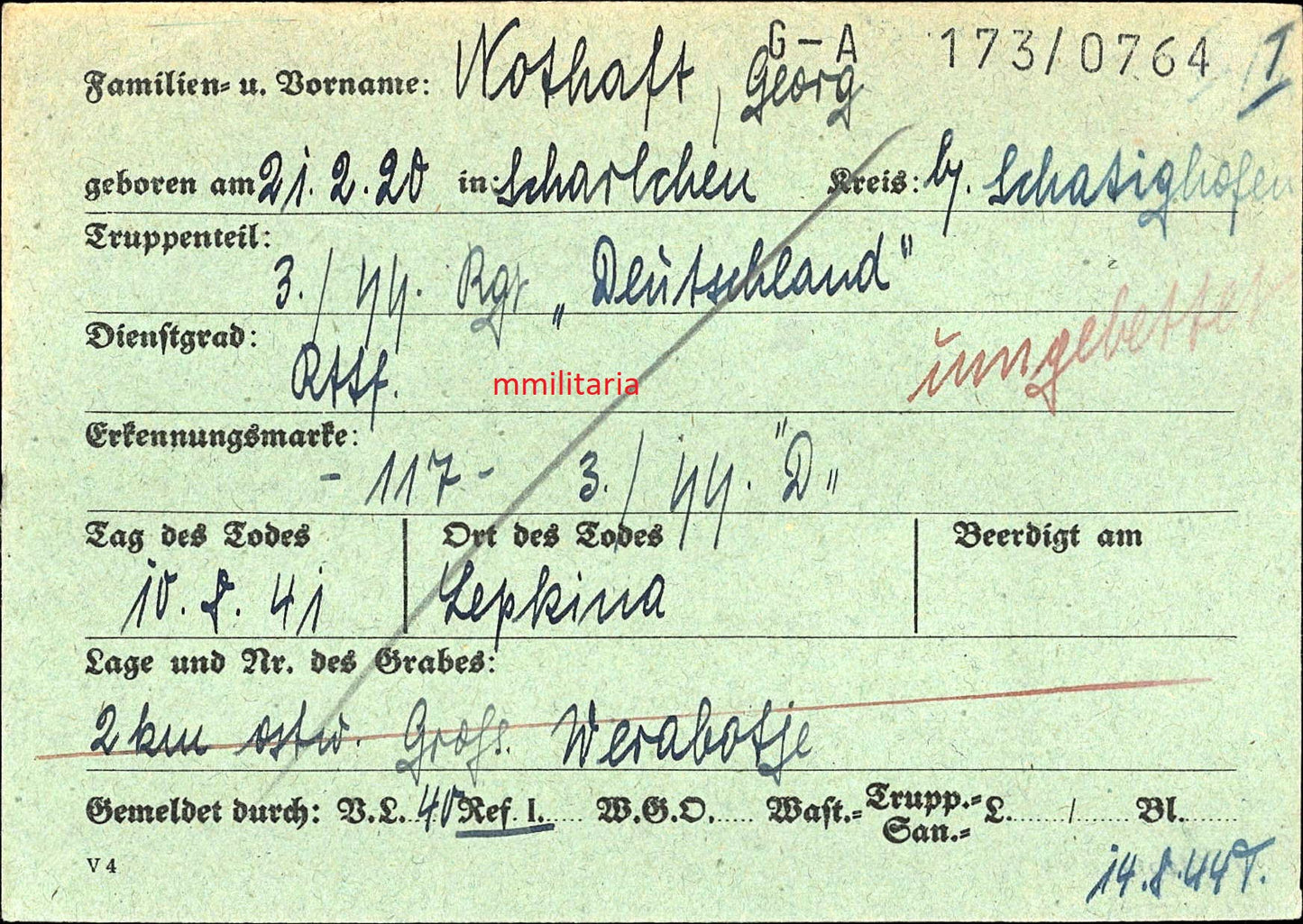 Sterbebild Brüder Scharlchen Gefreiter Feldeisenbahn SS-Rottenführer 3. SS Regt. "Deutschland" Lepkina Russland