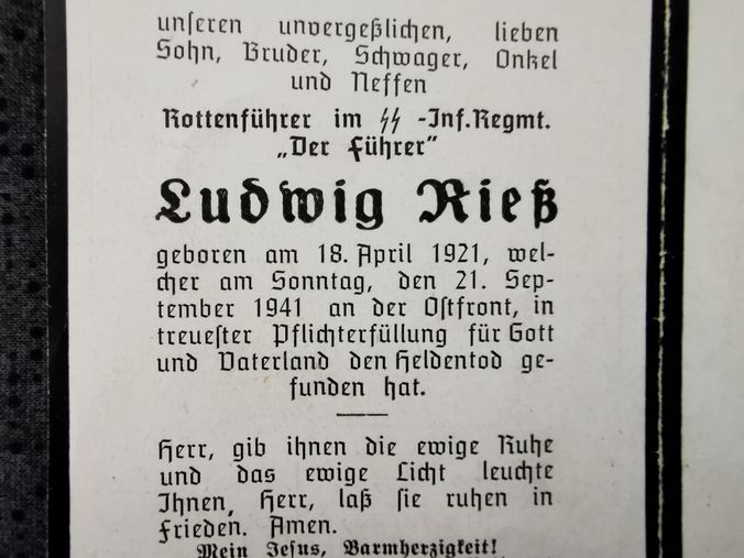 Sterbebild Brüder SS-Rottenführer 5. Komp. SS-Regt "Der Führer" Osten Unteroffizier Panzer Regt. Afrika Tunesien