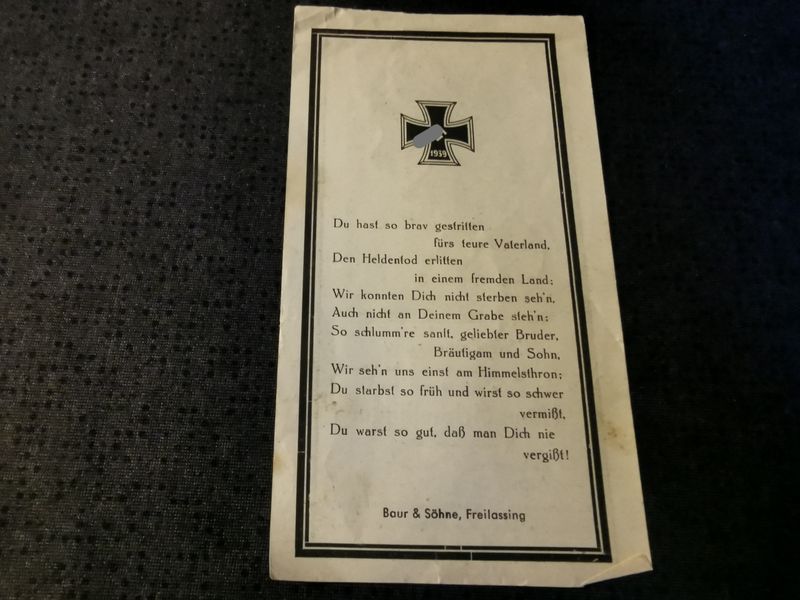 Sterbebild SS-Oberscharführer Coweningen Lothringen Metz Elsaß Frankreich - www.mmilitaria.com