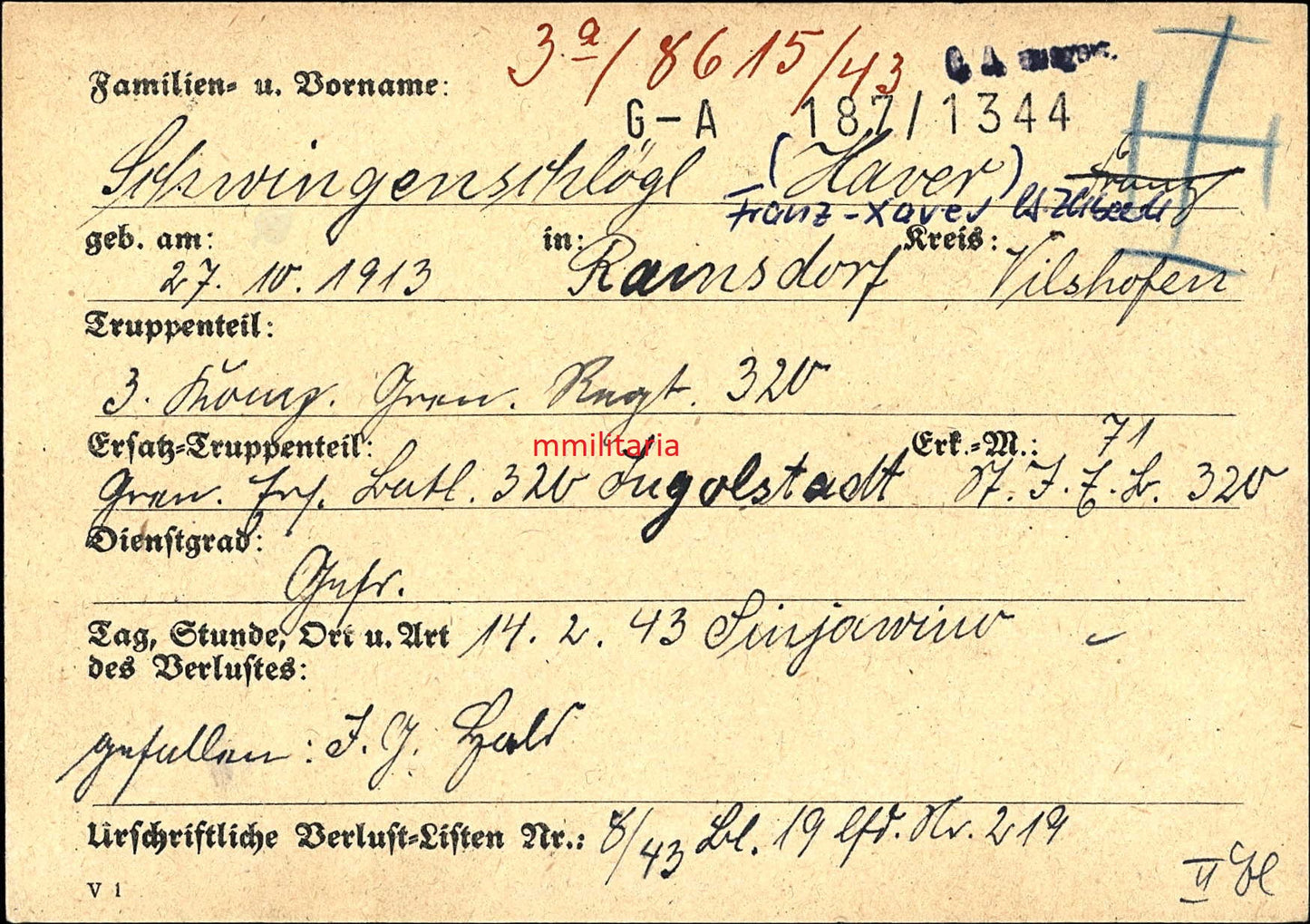 Sterbebild 3 Brüder Altenmarkt Gebirgsjäger Grenadiere Ladogasee EKI&II Russland