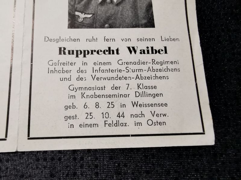 Sterbebild Brüder Weissensee Obergefreiter Geb.-Jäger Regt. Gefreiter Stab 1. Gren. Regt. 432 Belgrad Serbien Insterburg Russland