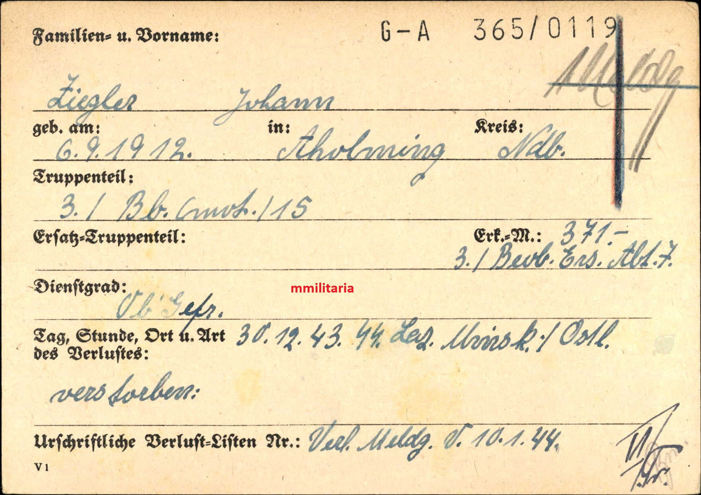 Sterbebild Brüder Aholming Arbeitsmann RAD Obergefreiter Artillerie Regt. SS-Lazarett Minsk Weissrussland