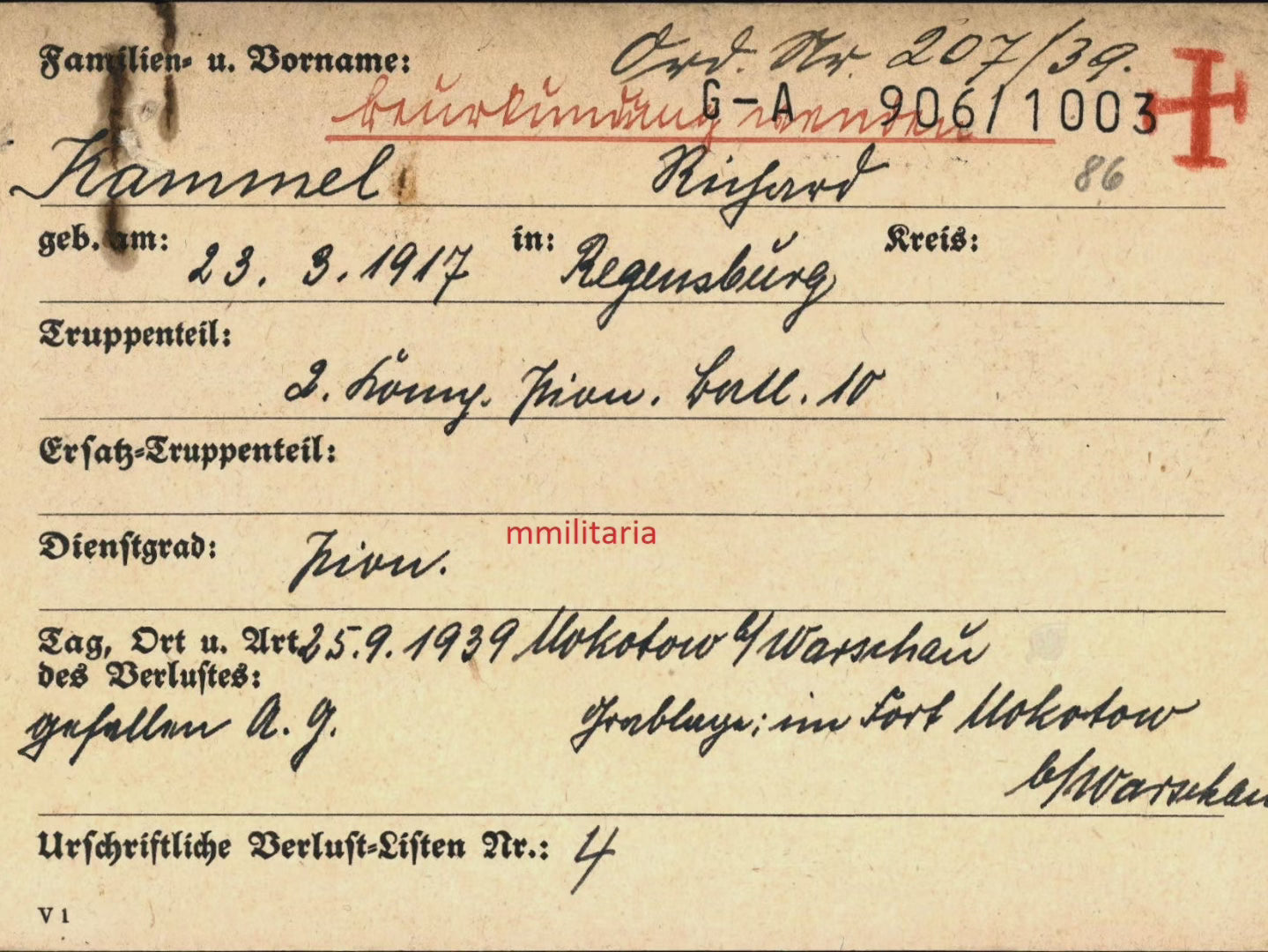 Sterbebild 3 Brüder Pionier 2. Komp. Pion. Btl. 10 Warschau 1939 Bordfunker Jagdfliegerschule Obergefreiter Frankreich