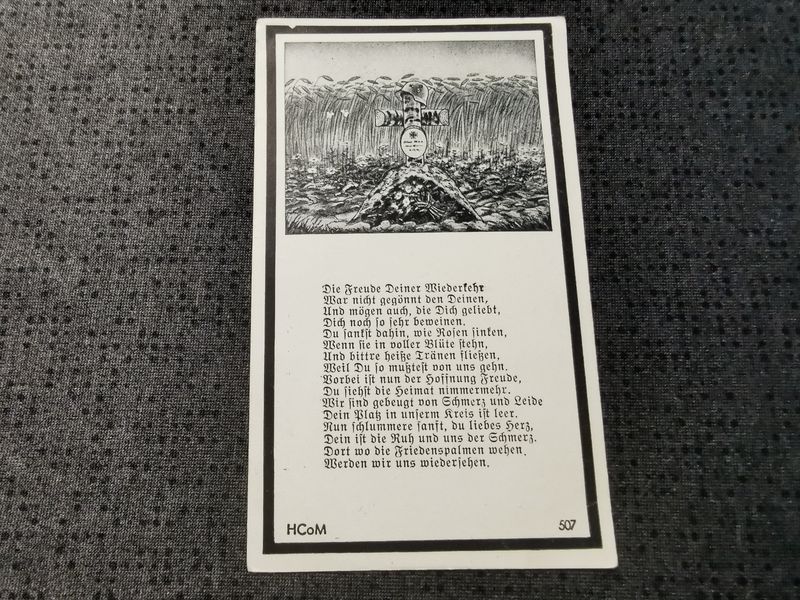 Sterbebild Grenadier Schmelz schwere Abwehrkämpfe Osten - www.mmilitaria.com