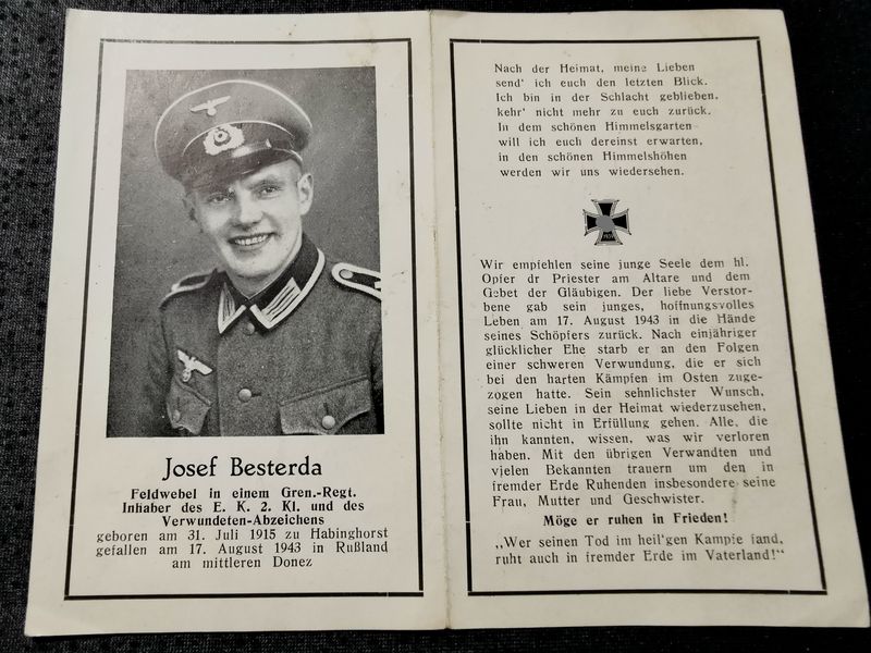 Sterbebild Feldwebel 13. Gren. Regt. 537 Donez Konstantinowka Russland - www.mmilitaria.com