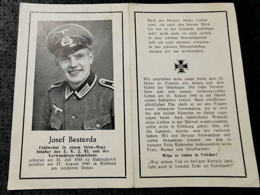 Sterbebild Feldwebel 13. Gren. Regt. 537 Donez Konstantinowka Russland - www.mmilitaria.com